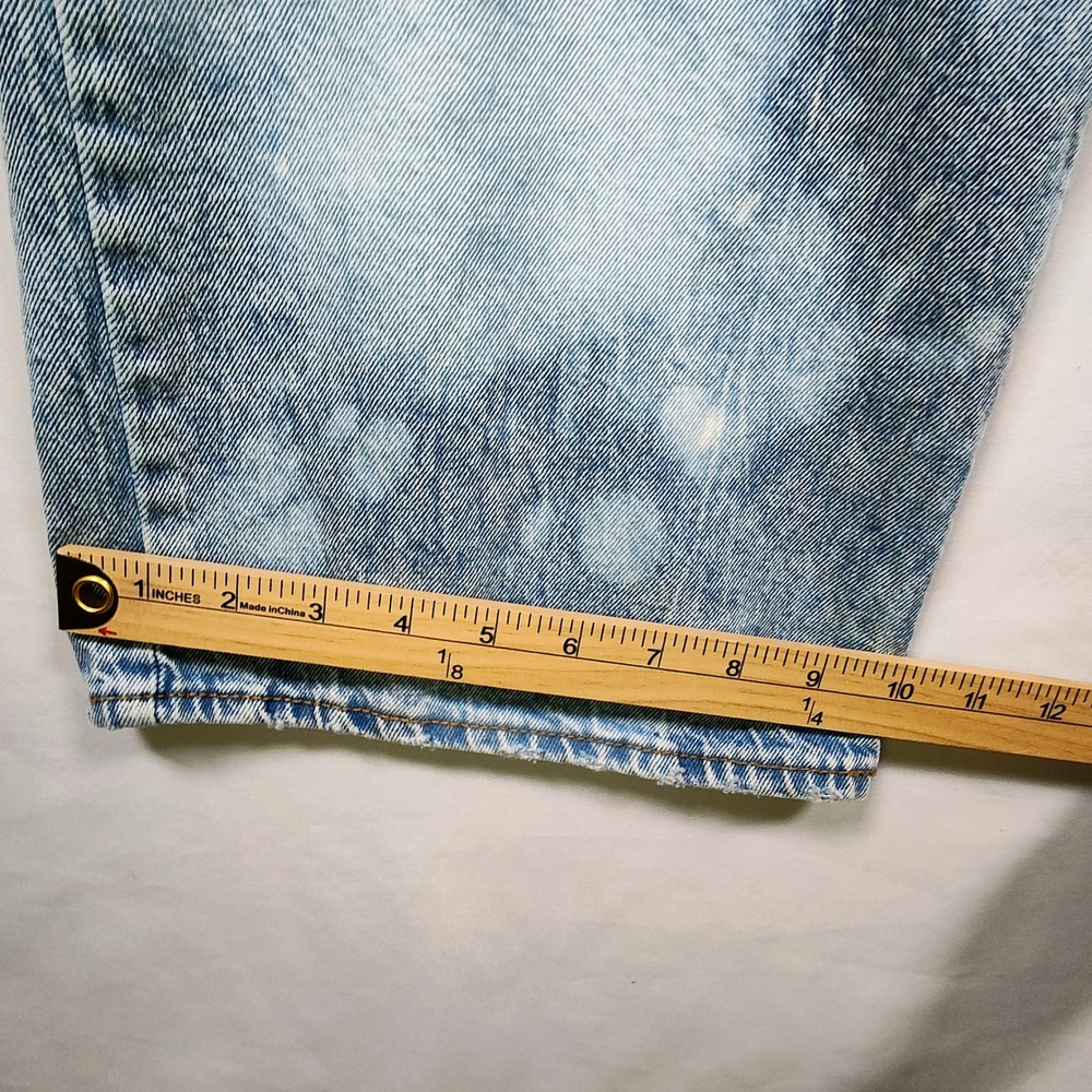 SO Women's High Rise Cargo Wide Leg‎ Jeans Light Wash Bleached Blue Size Medium - Picture 8 of 12
